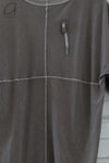 Boris Bidjan Saberi 24 Autumn Winter Irregular Hem Short Sleeve T-shirt Series TF1-FKN00001-LIGHT CARBON